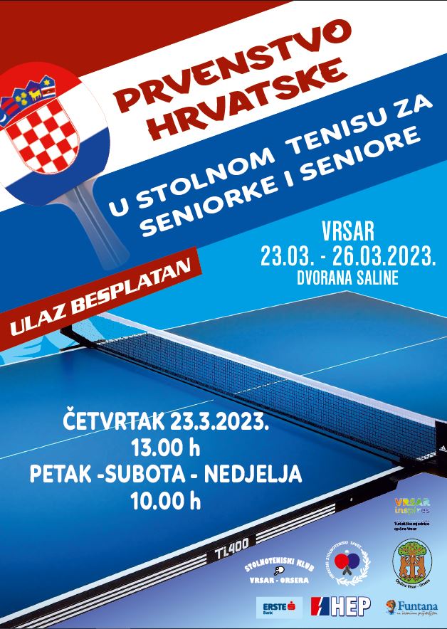 Prvenstvo Hrvatske u stolnom tenisu za seniorke i seniore