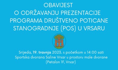 Obavijest o održavanju prezentacije POS-a u Vrsaru