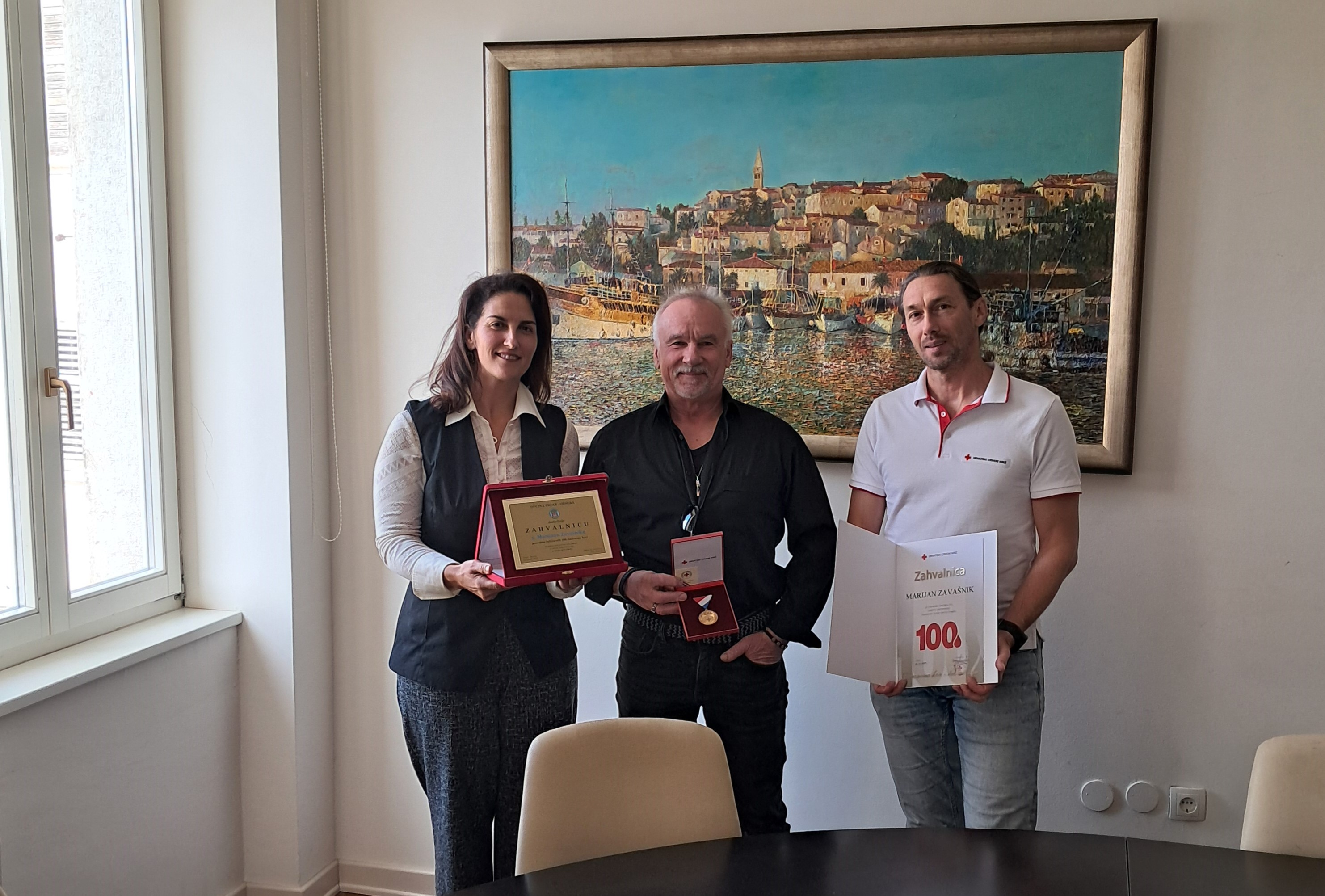 Zahvala jubilarnim darivateljima krvi – Marijan Zavašnik i Bruno Žiković
