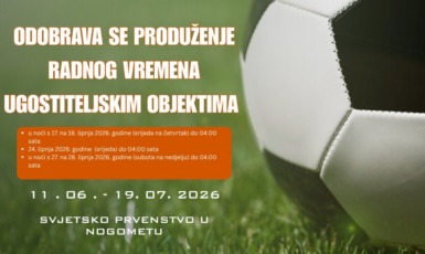 Produženo radno vrijeme ugostiteljskih objekata tijekom utakmica Hrvatske nogometne reprezentacije na Svjetskom prvenstvu